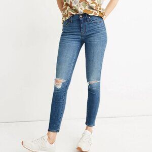 MADEWELL Women's 9" Mid-Rise Skinny Crop Jeans Size 24P Delmar Wash: Eco Edition